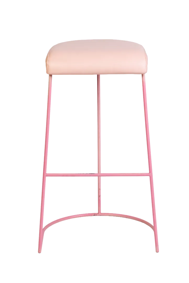 Boomerang Padded Stool (Pink)