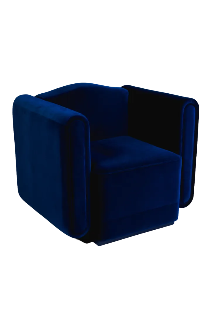 Camille Velvet Armchair (Blue)