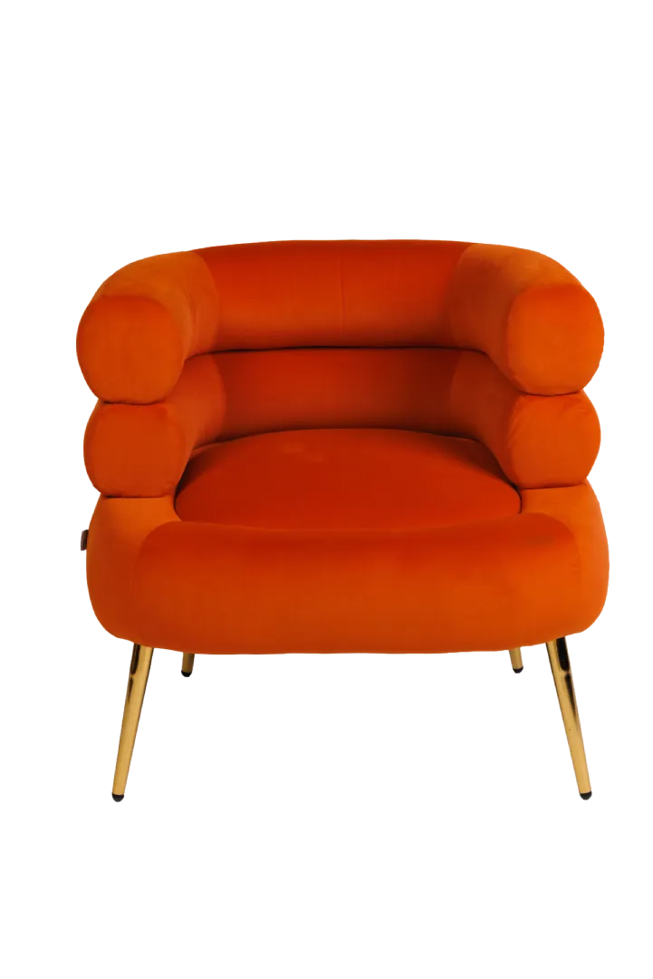Candice Velvet Accent Chair (Orange)