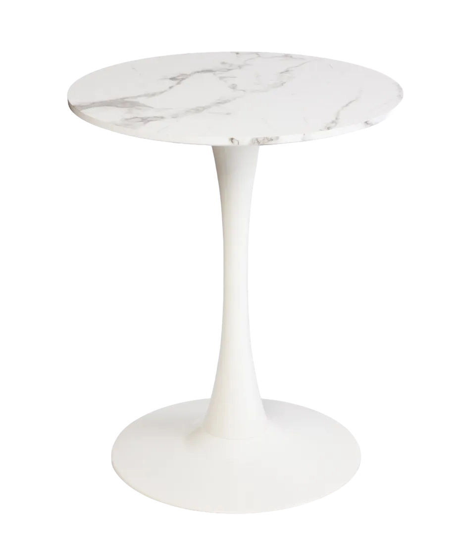 Huey Round Cafe Table – White Base