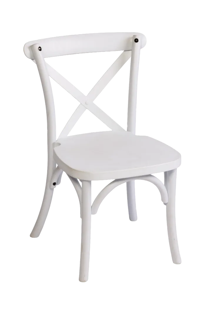 Kids Cross Back Chair – White